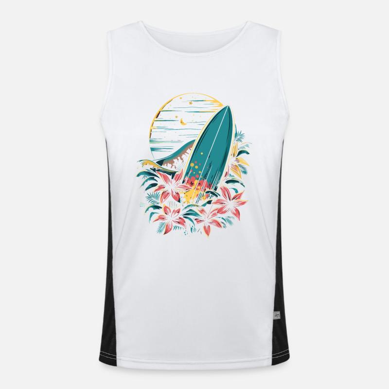 Surfboard Cartoon Men's Functional Contrast Tank Top 