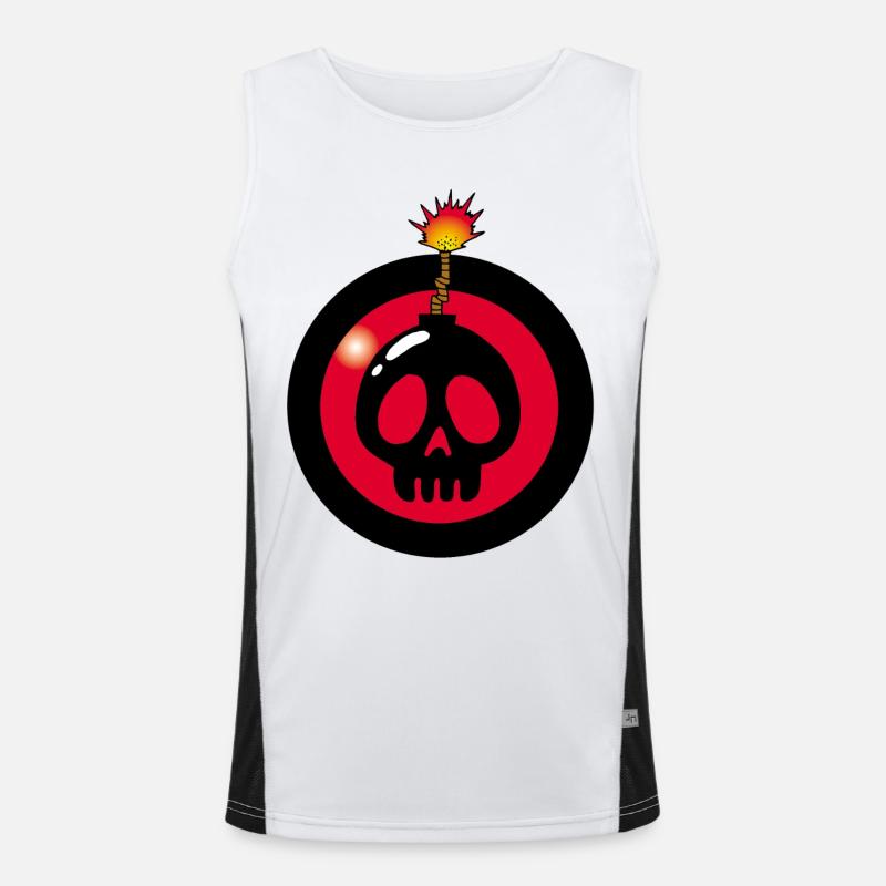 Explodierender Schädel Funktionelles Kontrast-Tank Top für Männer 