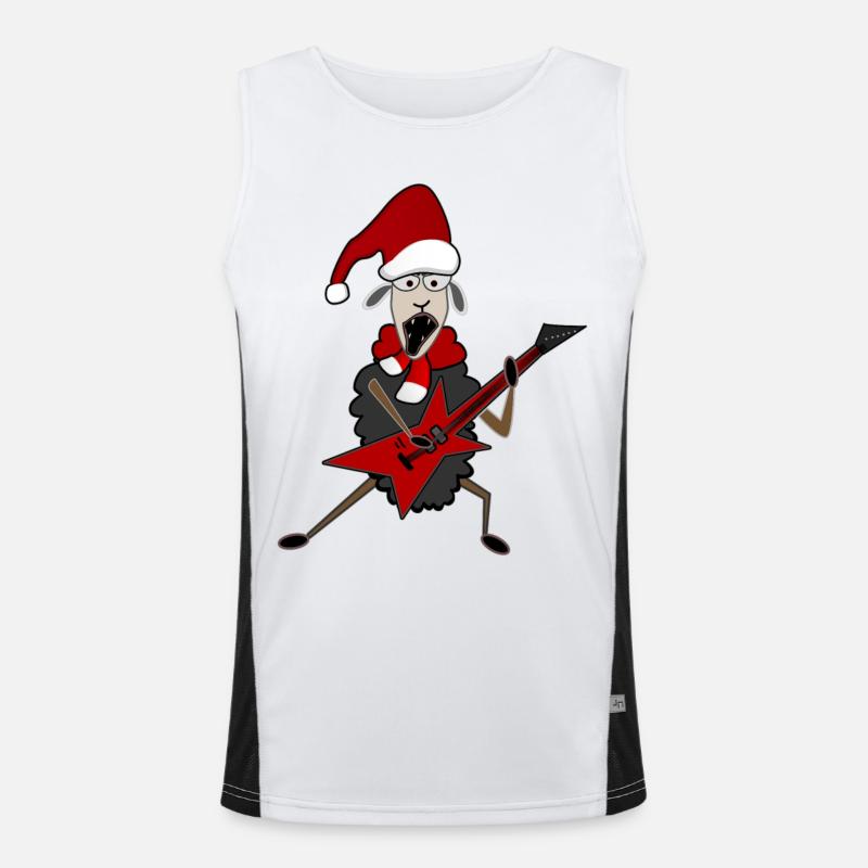 Hard Rock an Weihnachten Funktionelles Kontrast-Tank Top für Männer 