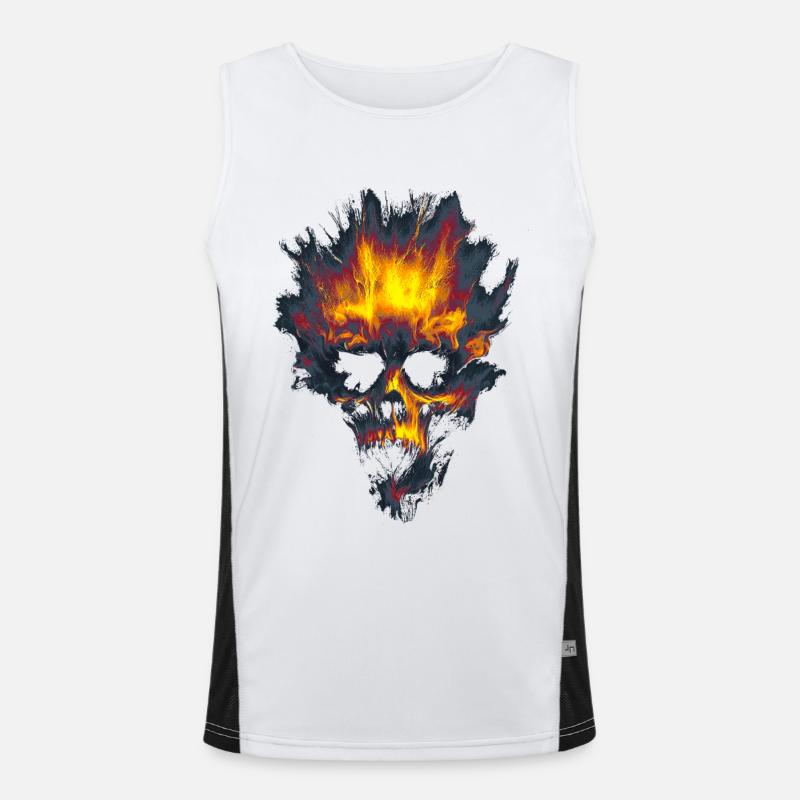 Stylized Skull Men's Functional Contrast Tank Top 