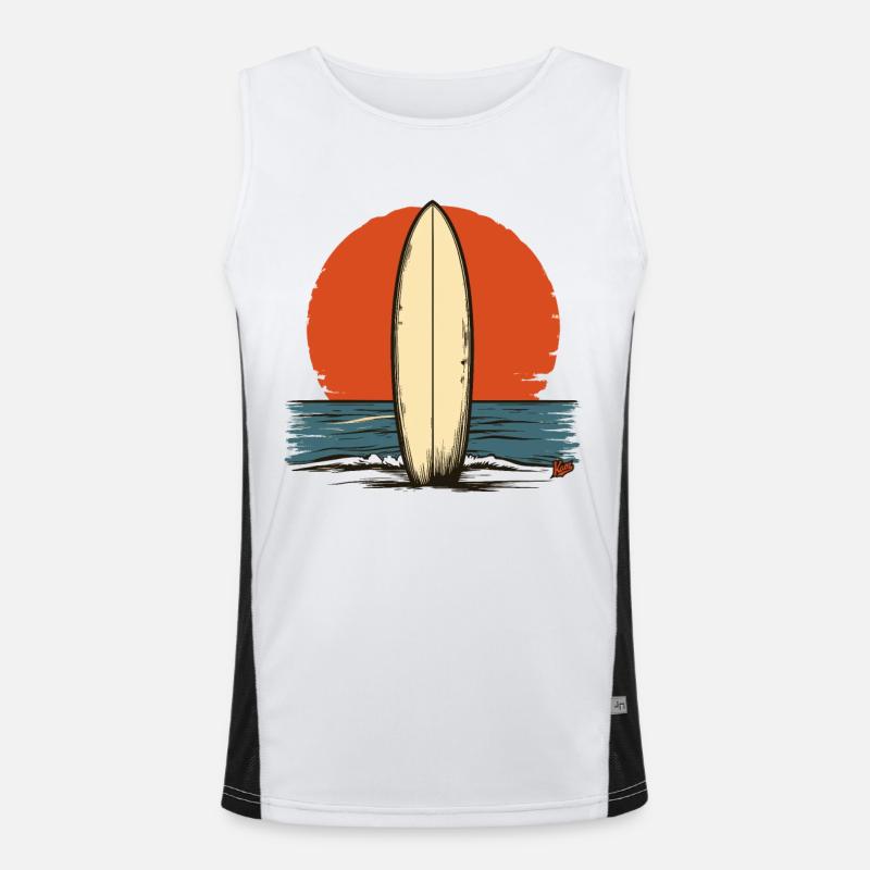 Sunset Retro Planche de surf Débardeur respirant contrasté Homme 