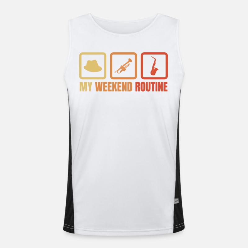 Trumpeter Weekend Routine - Men's Functional Contrast Tank Top  - white/black