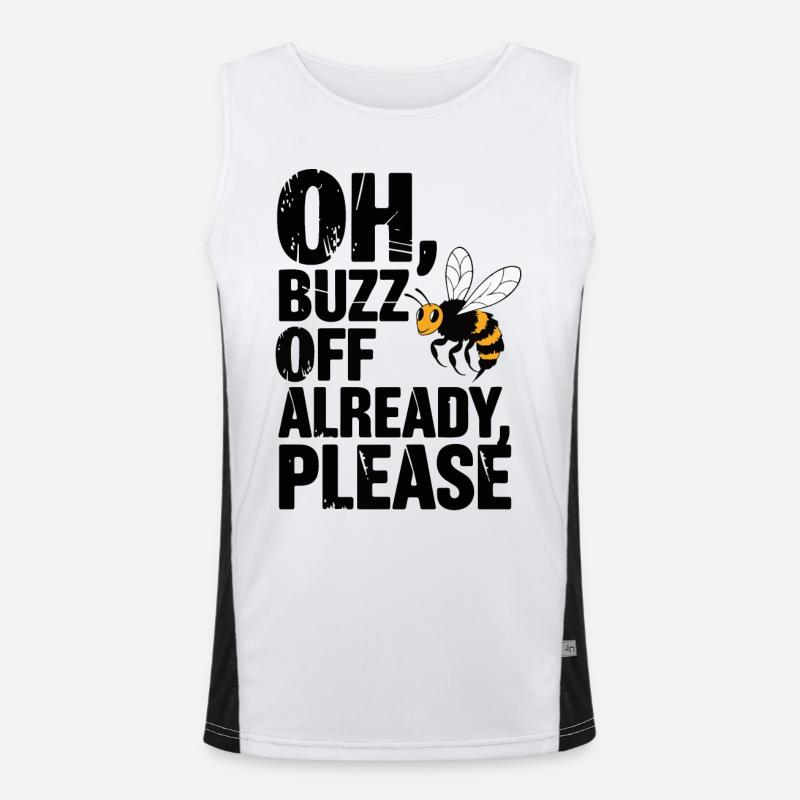 Buzz Off Citation sarcastique de l’abeille drôle Débardeur respirant contrasté Homme 