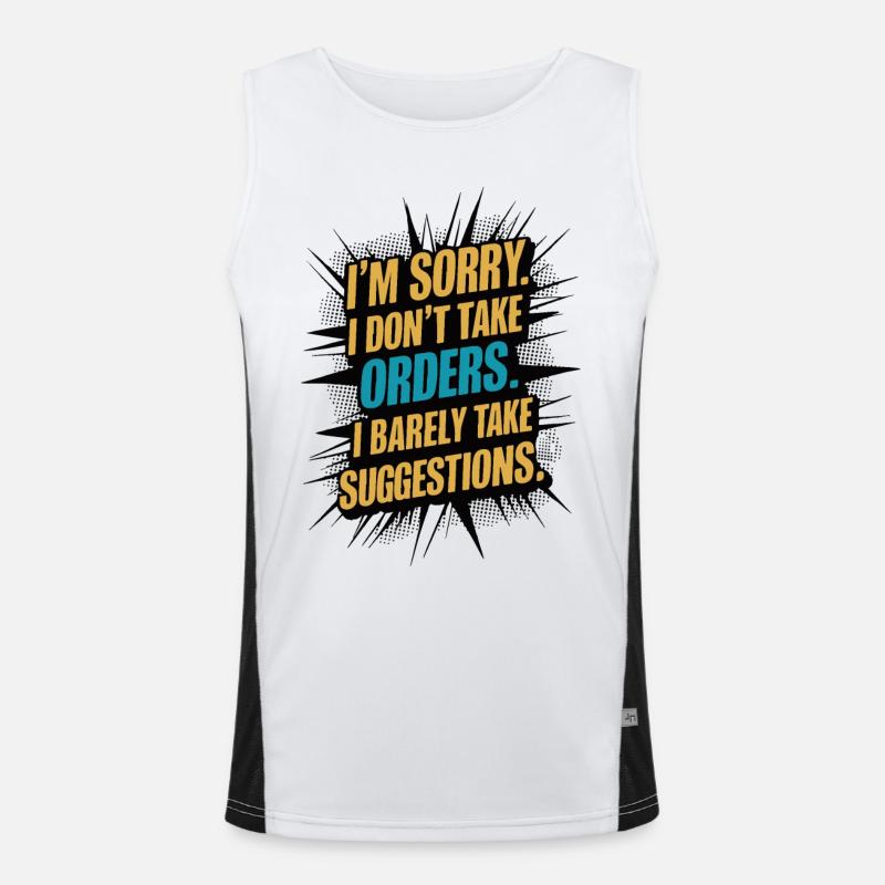 Funny Sarcastic Quote Attitude Comic Style Humor Men's Functional Contrast Tank Top 