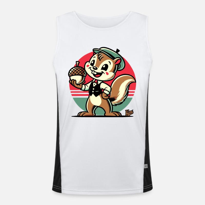 Eichhörnchen mit Haselnuss Funktionelles Kontrast-Tank Top für Männer 