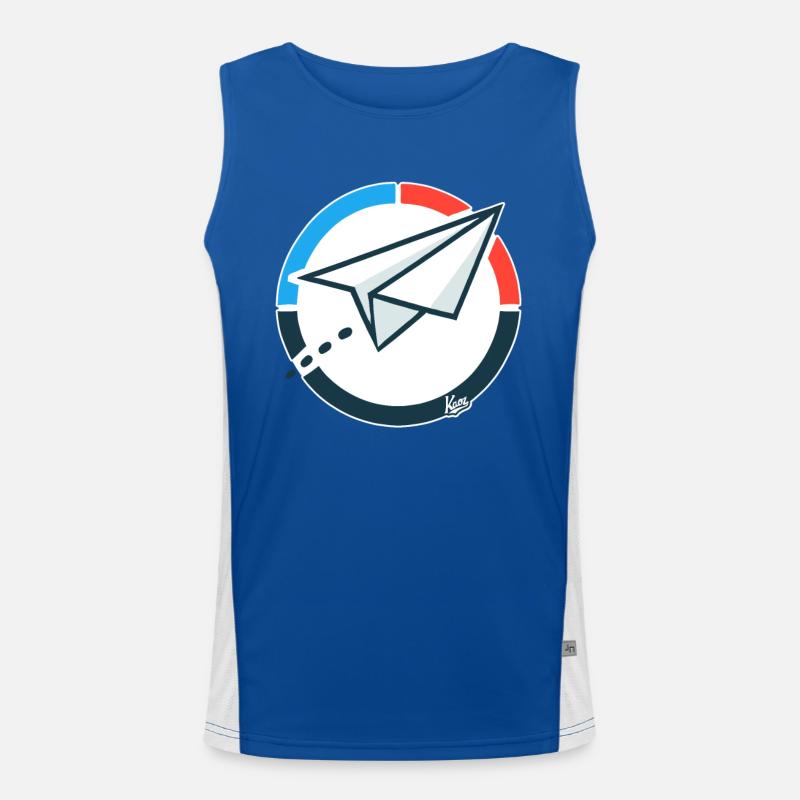 Flying Paper Airplane Men's Functional Contrast Tank Top 