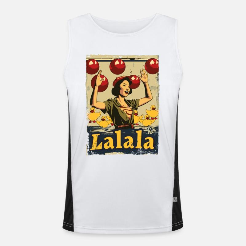 Asiatische Gummiente Lied Lalala Funktionelles Kontrast-Tank Top für Männer 