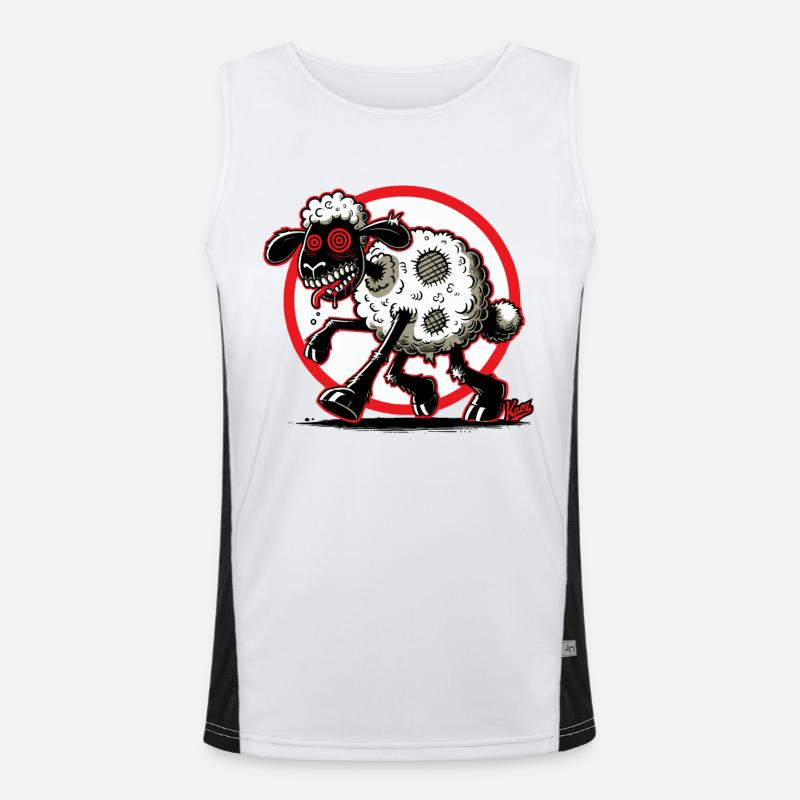 Schere das Zombie-Schaf! Funktionelles Kontrast-Tank Top für Männer 