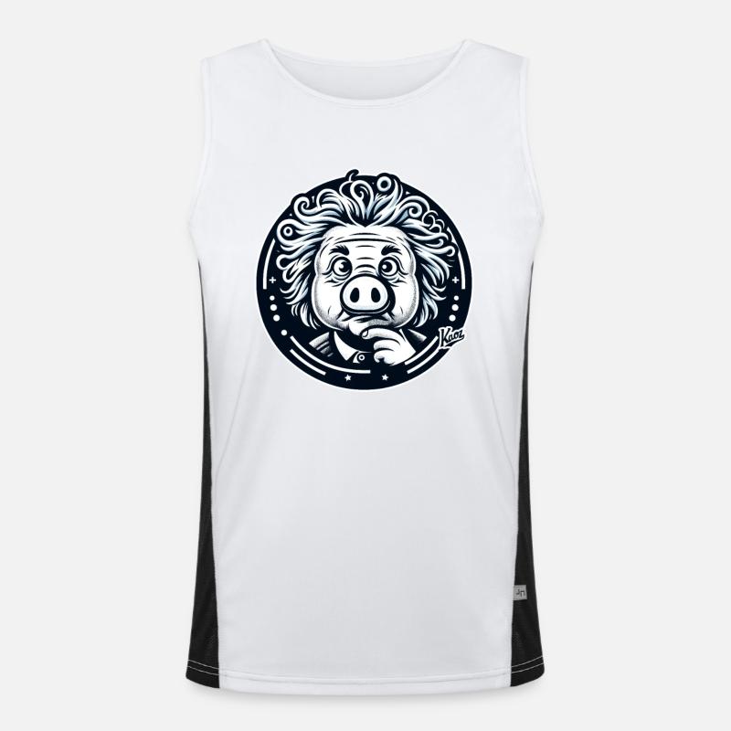 Albert Schweinstein the genius - Men's Functional Contrast Tank Top  - white/black