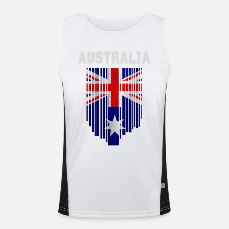 Drapeau australien, fierté australienne Débardeur respirant contrasté Homme 