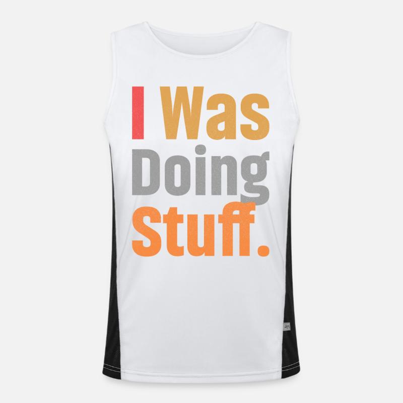I Was Doing Stuff Men's Functional Contrast Tank Top 
