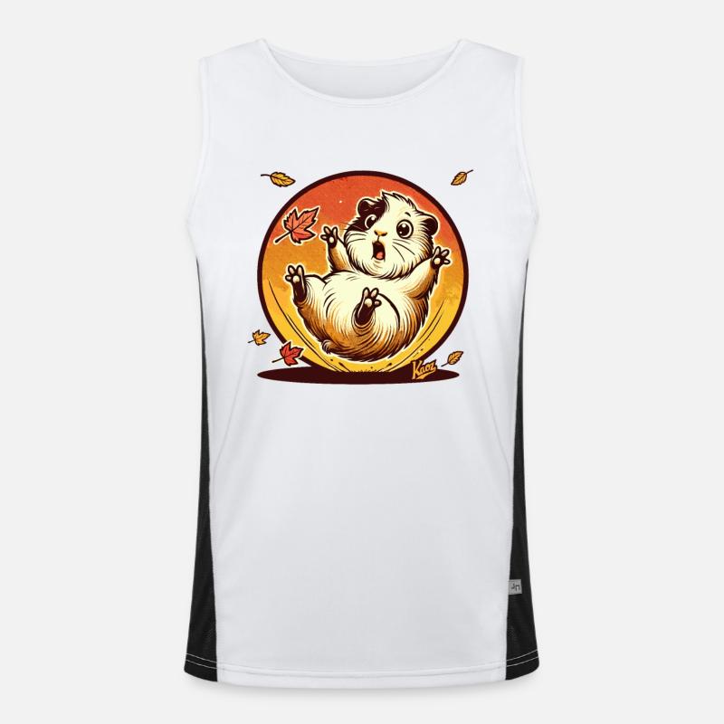 Hamster mit Herbst-Blättern Funktionelles Kontrast-Tank Top für Männer 