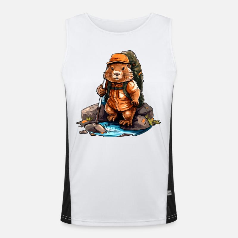 Biber Wandern / Bergsteiger Biber Funktionelles Kontrast-Tank Top für Männer 