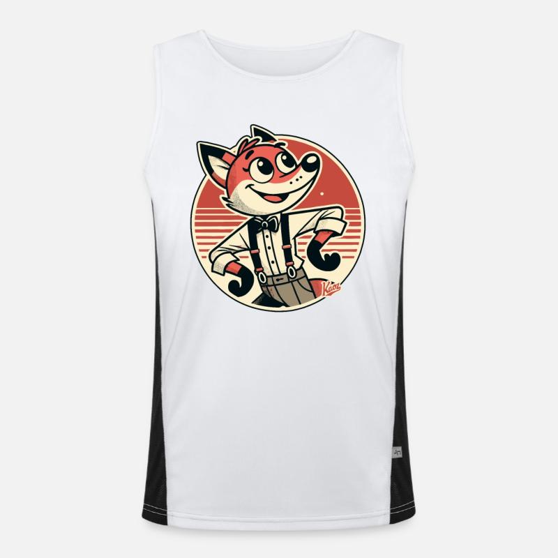 Funny and charming fox Men's Functional Contrast Tank Top 