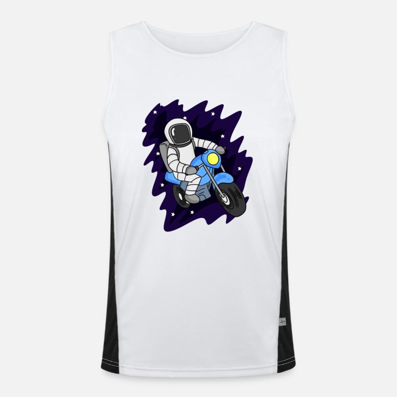Astronaut Motorcycle Space - Men's Functional Contrast Tank Top  - white/black