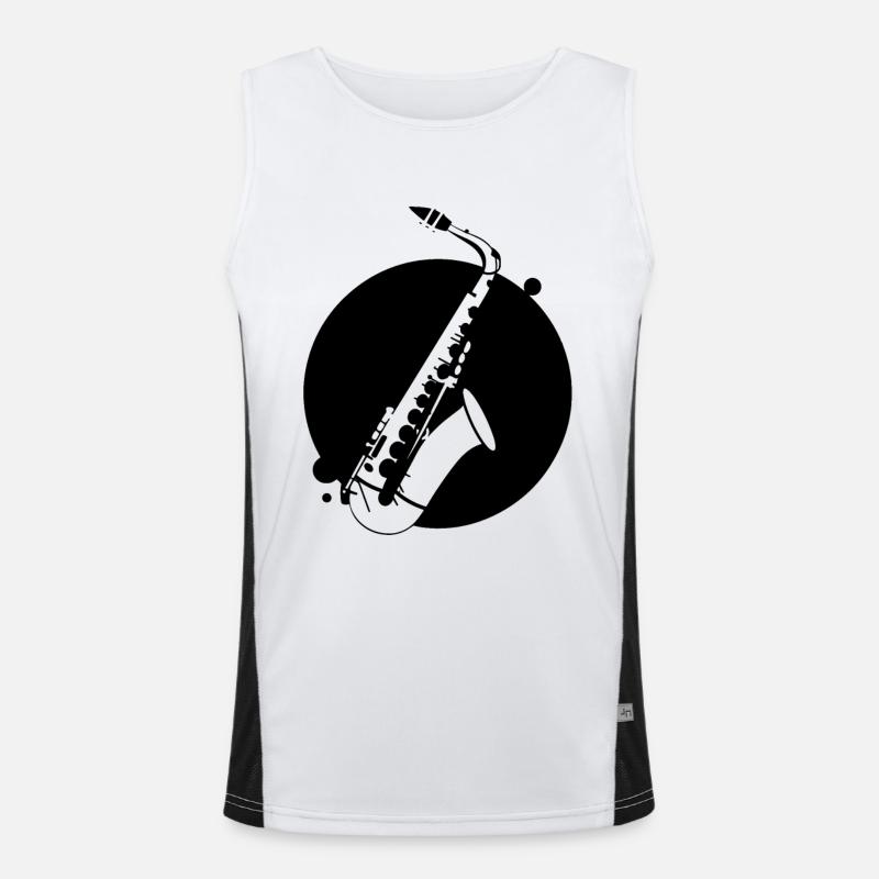 Saxophon Funktionelles Kontrast-Tank Top für Männer 