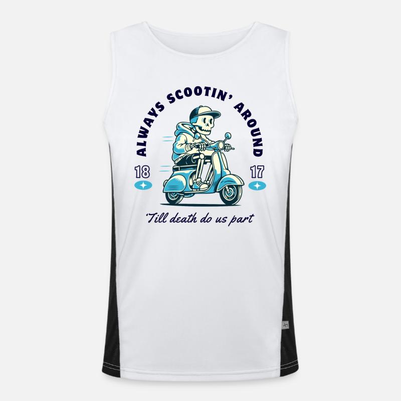 Skeleton sur la conception du scooter Débardeur respirant contrasté Homme 