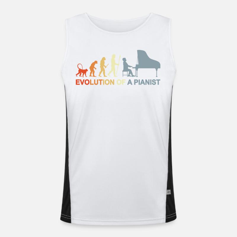 Piano Evolution - Men's Functional Contrast Tank Top  - white/black