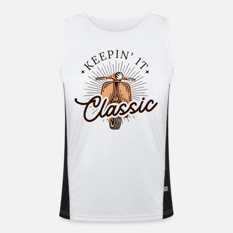 Keepin’ It Classic – Vintage Scooter Look Funktionelles Kontrast-Tank Top für Männer 