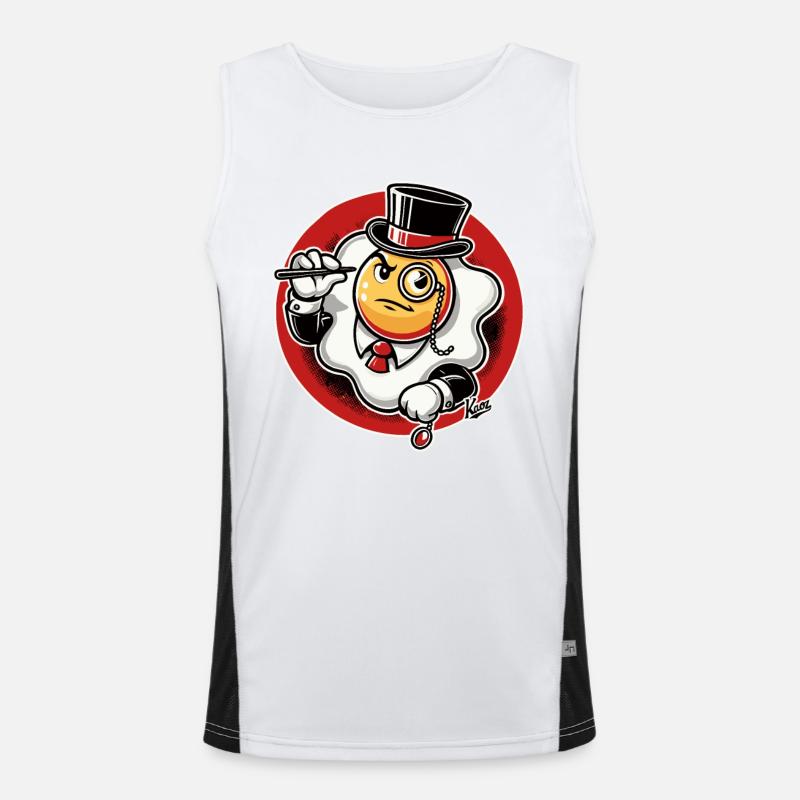 Elegant Fried Egg Gentleman - Men's Functional Contrast Tank Top  - white/black
