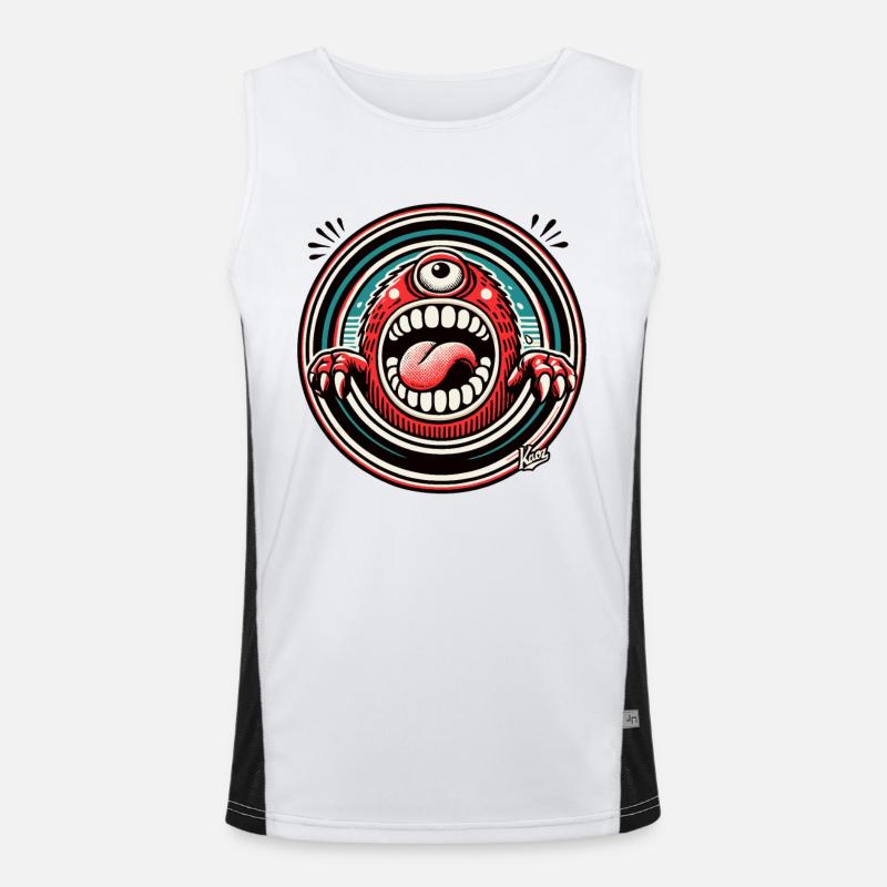Crazy Funny Monster Cyclops Men's Functional Contrast Tank Top 