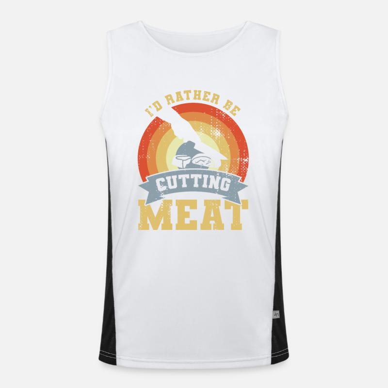 Metzger Witz Funktionelles Kontrast-Tank Top für Männer 