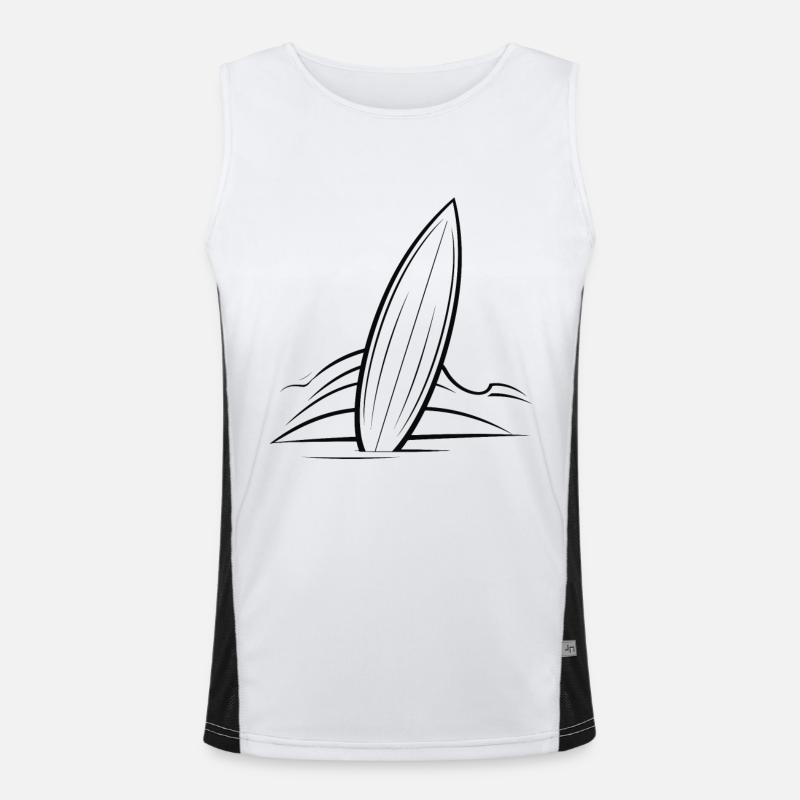 Surfboard Drawing Men's Functional Contrast Tank Top 
