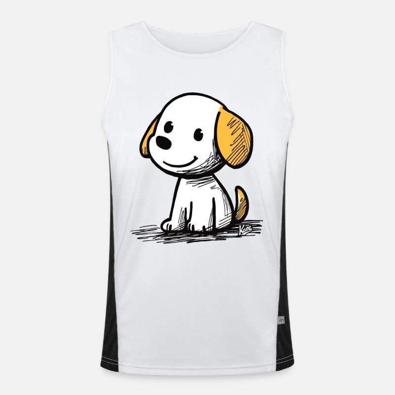 chiot de dessin animé mignon et joyeux Débardeur respirant contrasté Homme 