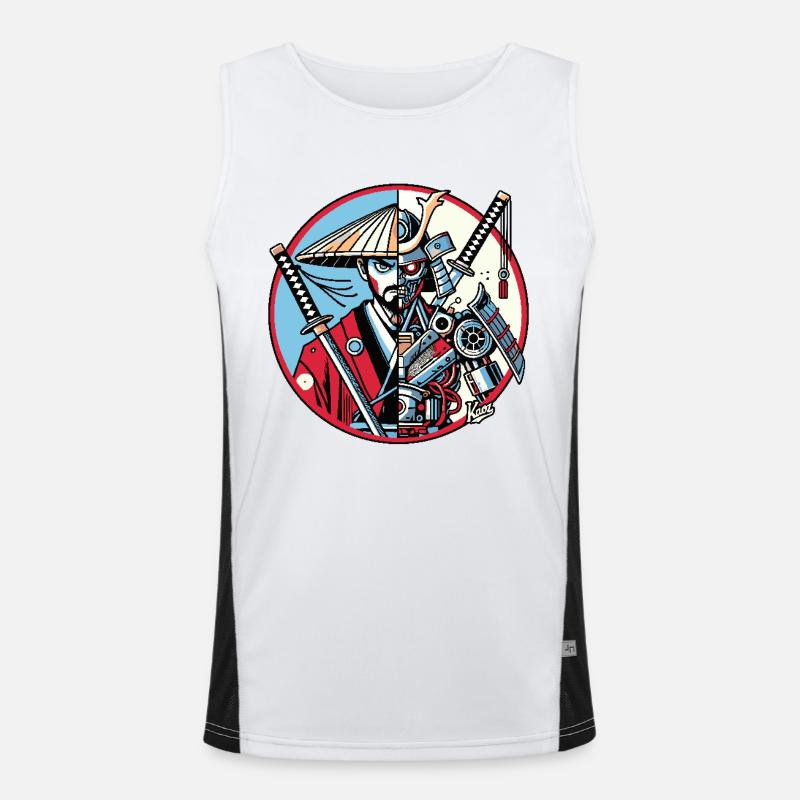 Samurai-Ronin oder Mecha-Shogun Funktionelles Kontrast-Tank Top für Männer 
