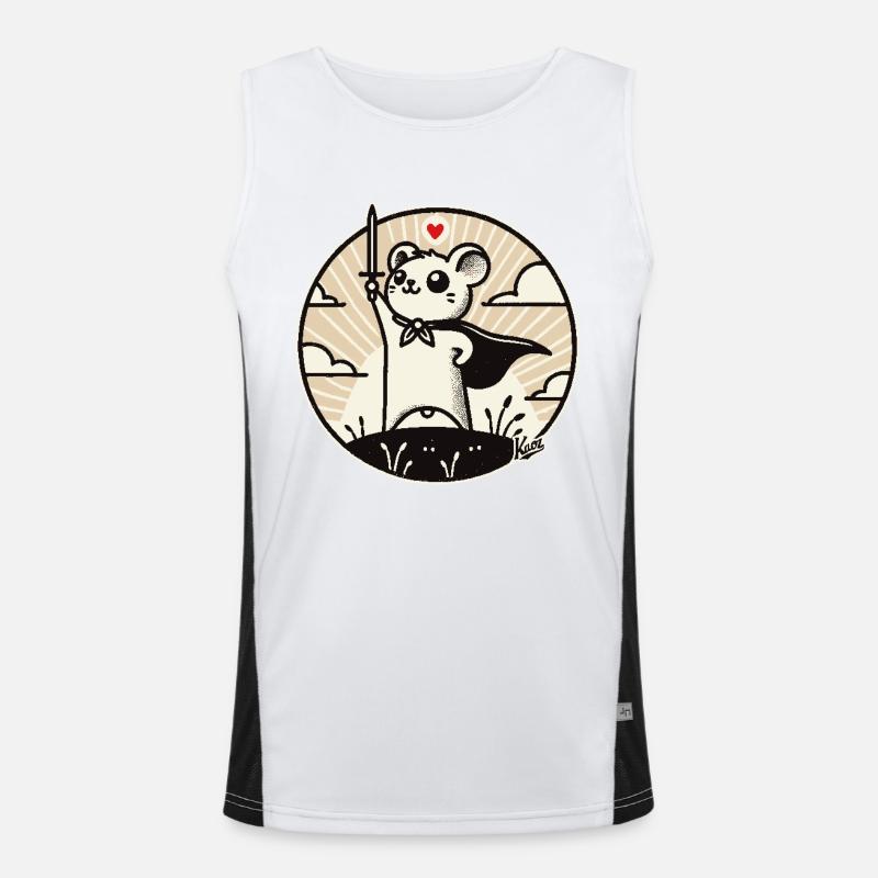 Mouse hero with cape - Men's Functional Contrast Tank Top  - white/black