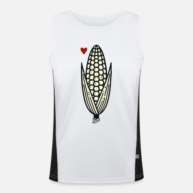 Corncob - Men's Functional Contrast Tank Top  - white/black