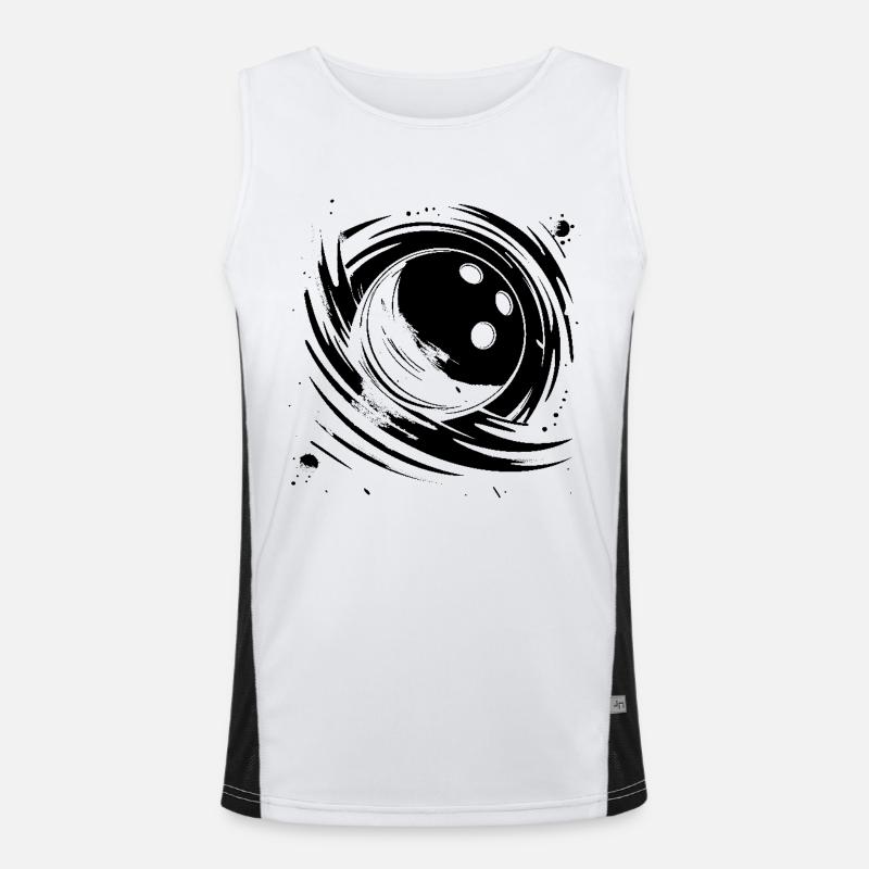 Bowling Graphics - Men's Functional Contrast Tank Top  - white/black
