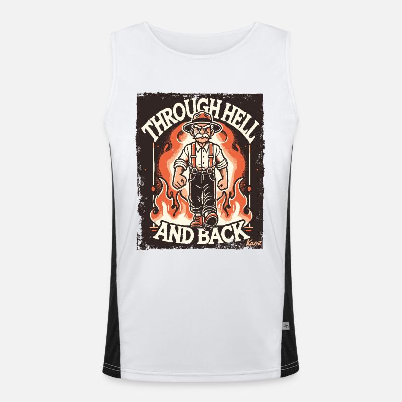Old guy goes through hell and back Men's Functional Contrast Tank Top 