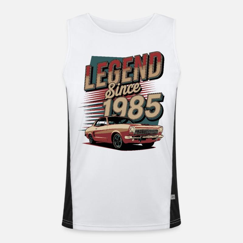 Legend Since 1985 Classic Retro Car Art Men's Functional Contrast Tank Top 