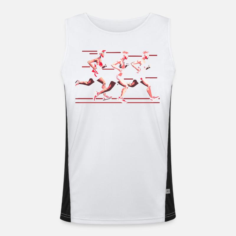 Marathon Runner 90s Look Men's Functional Contrast Tank Top 