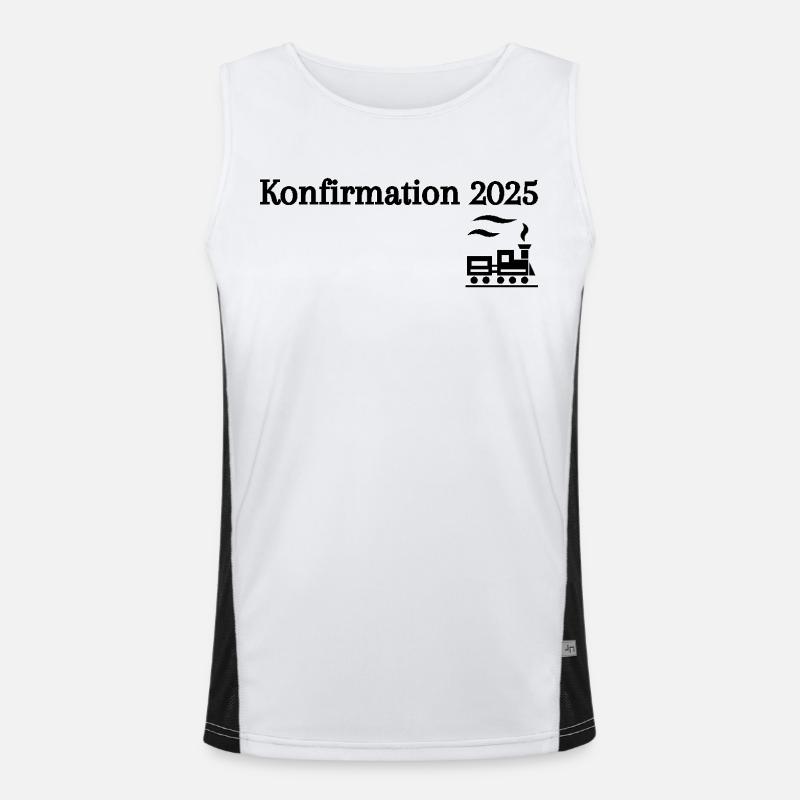 Konfirmation 2025 losfahrender Zug Reise Funktionelles Kontrast-Tank Top für Männer 