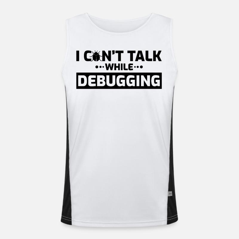 I can't speak while debugging - Men's Functional Contrast Tank Top  - white/black