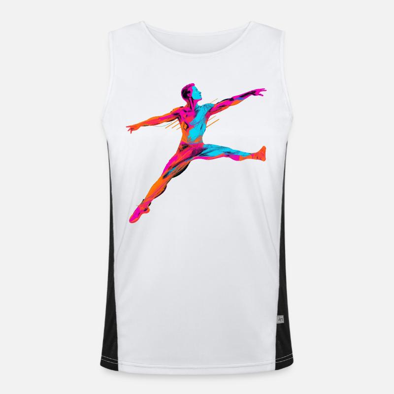 Male Ballet Dancer Synthwave Men's Functional Contrast Tank Top 