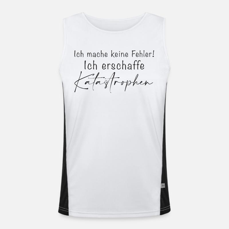 Ich mache keine Fehler Katastrophen Funktionelles Kontrast-Tank Top für Männer 
