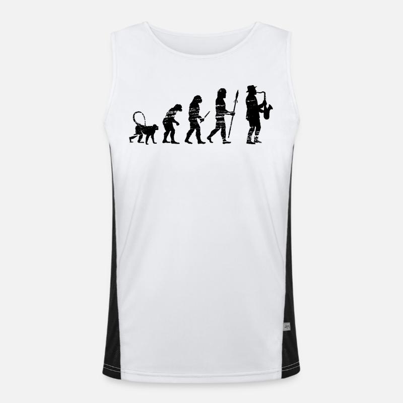 Saxophone Music Evolution Men's Functional Contrast Tank Top 