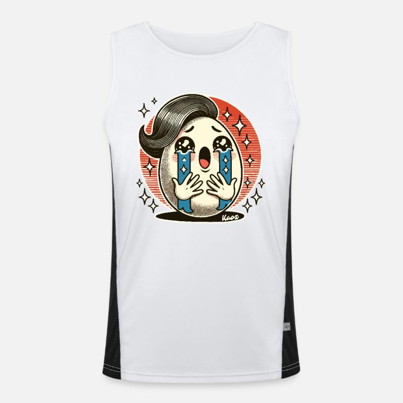 Funny Big Drama Egg - Men's Functional Contrast Tank Top  - white/black