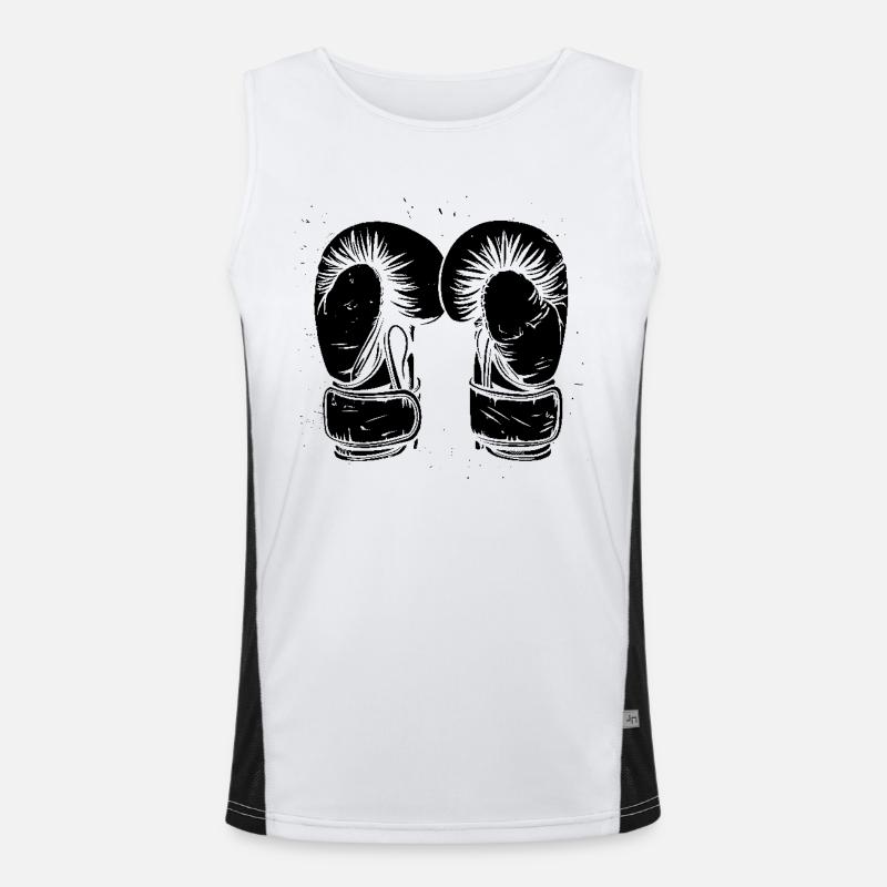 Dessin de gants de boxe Débardeur respirant contrasté Homme 