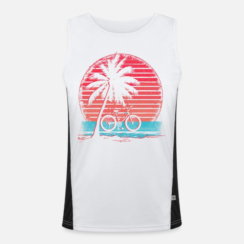 Bicycle Synthwave - Men's Functional Contrast Tank Top  - white/black