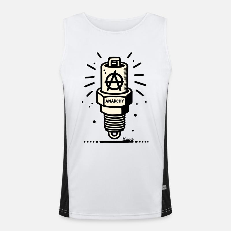 Anarchy Spark Plug - Men's Functional Contrast Tank Top  - white/black
