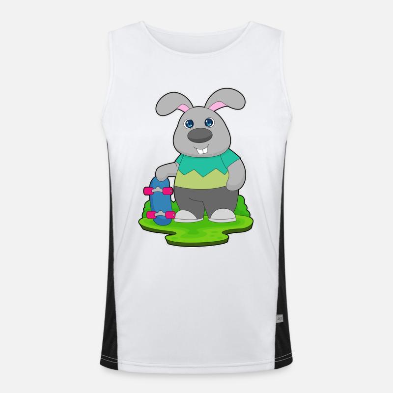 Bunny Skater Skateboard - Men's Functional Contrast Tank Top  - white/black