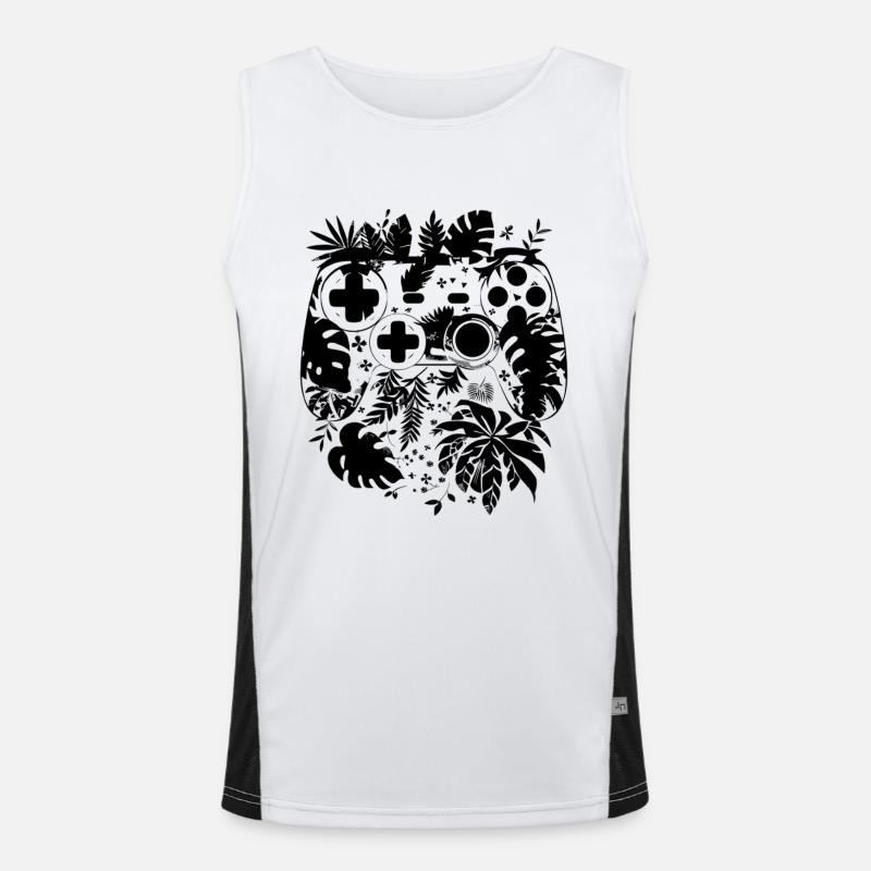 Spiel Controller Comic Stil Funktionelles Kontrast-Tank Top für Männer 