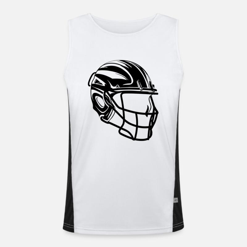 Lacrosse Helmet Drawing Men's Functional Contrast Tank Top 