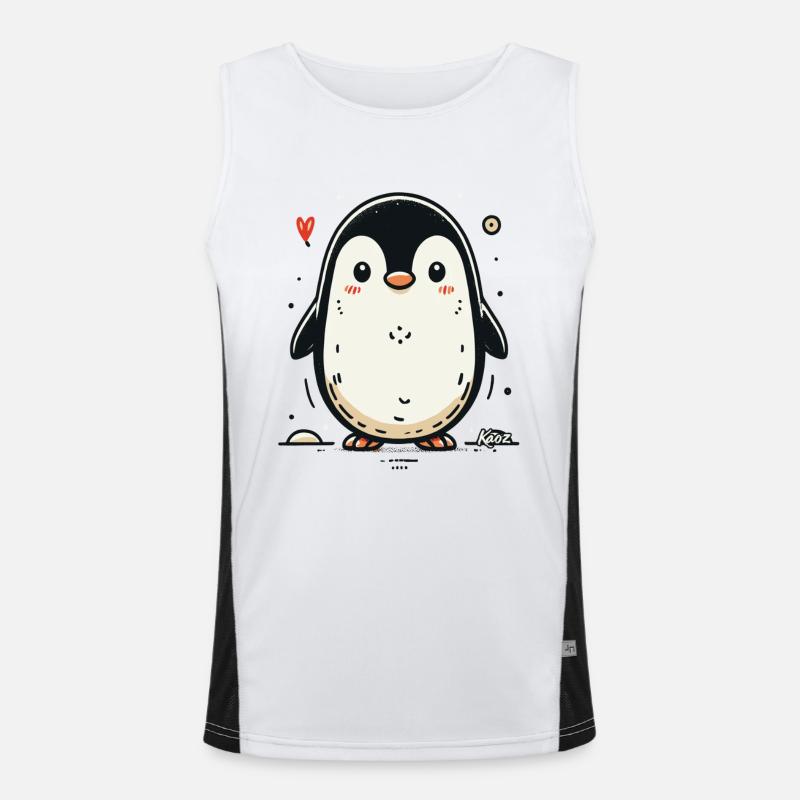 Tout simplement mignon, mignon petit pingouin Débardeur respirant contrasté Homme 