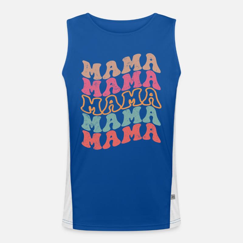 Motif de texte rétro groovy maman Débardeur respirant contrasté Homme 