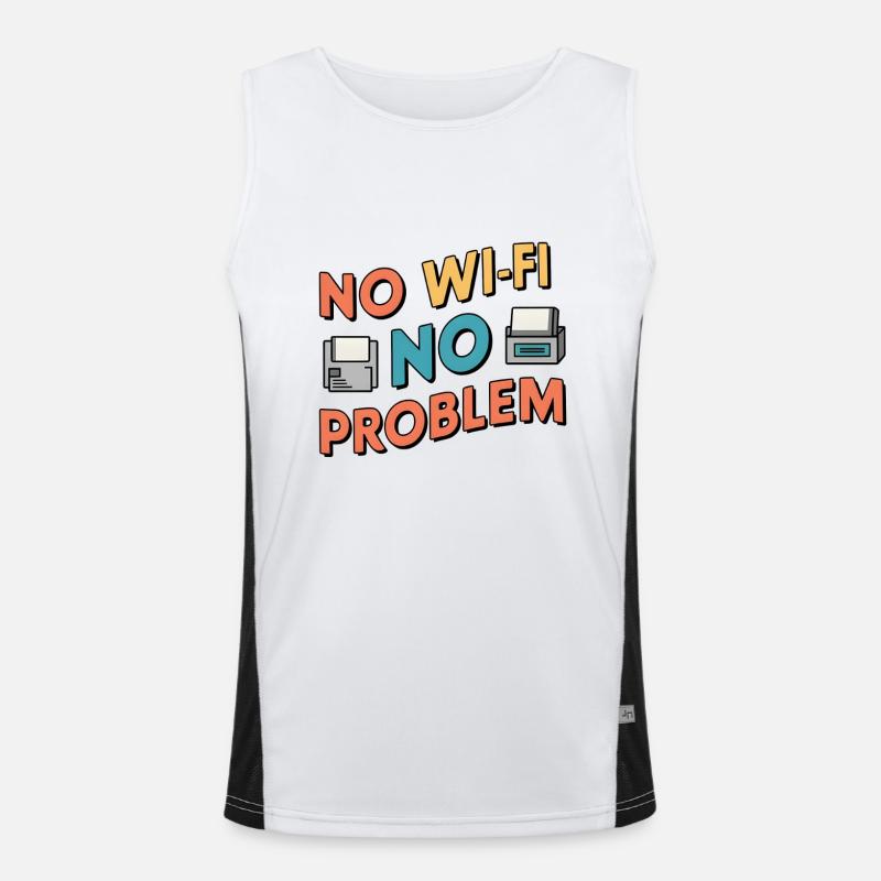 No Wi-Fi, No Problem Funktionelles Kontrast-Tank Top für Männer 